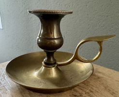 Kerzenständer f. Stabkerze Messing - vintage