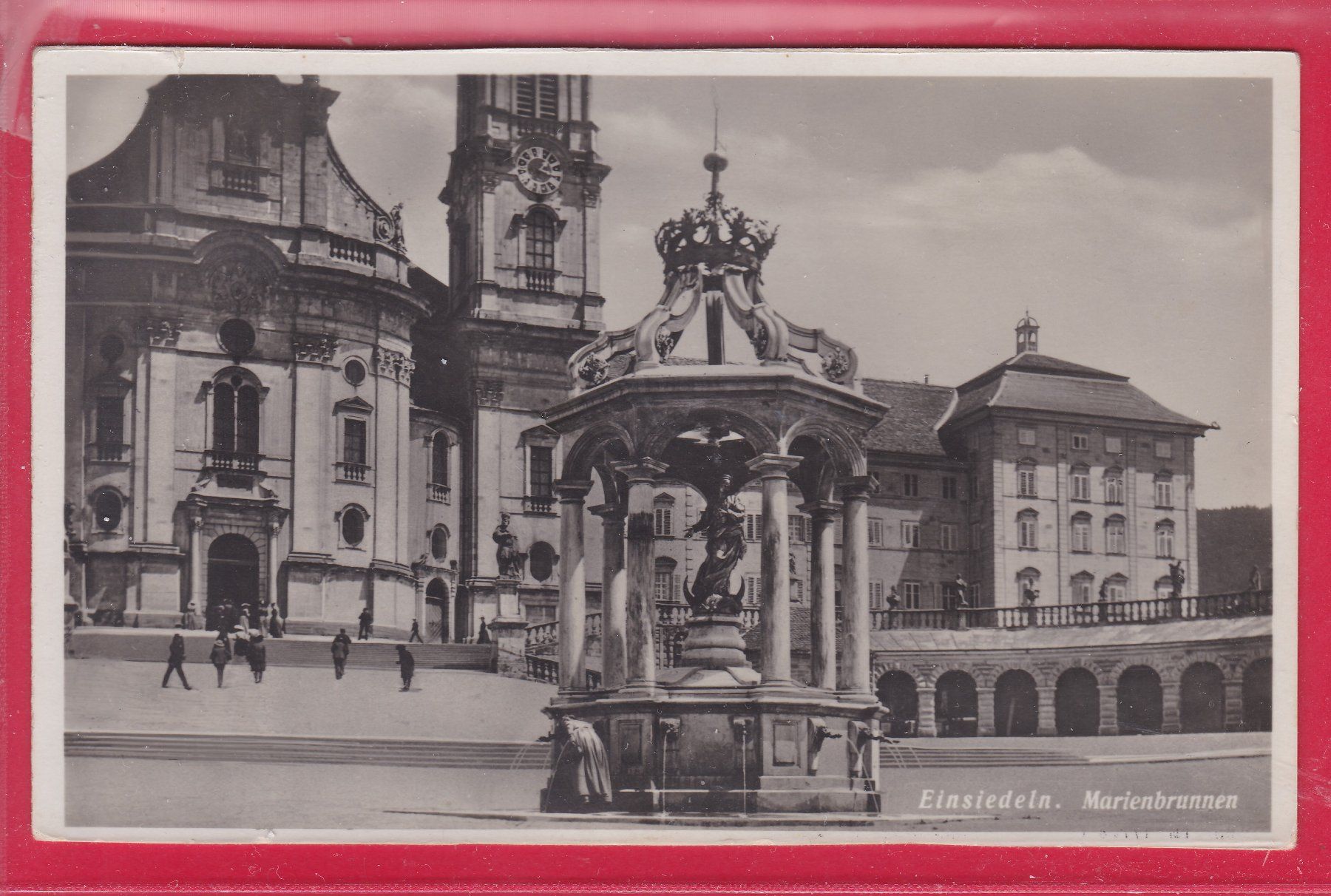 Cartoline postali: EINSIEDELN, MARIENBRUNNEN, 12.1945 – Usato da Oberrieden venduto da Gebirgsstelze