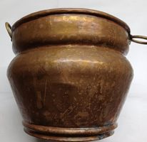 Antiker Übertopf aus Kupfer, Blumentopf Vintage Deko