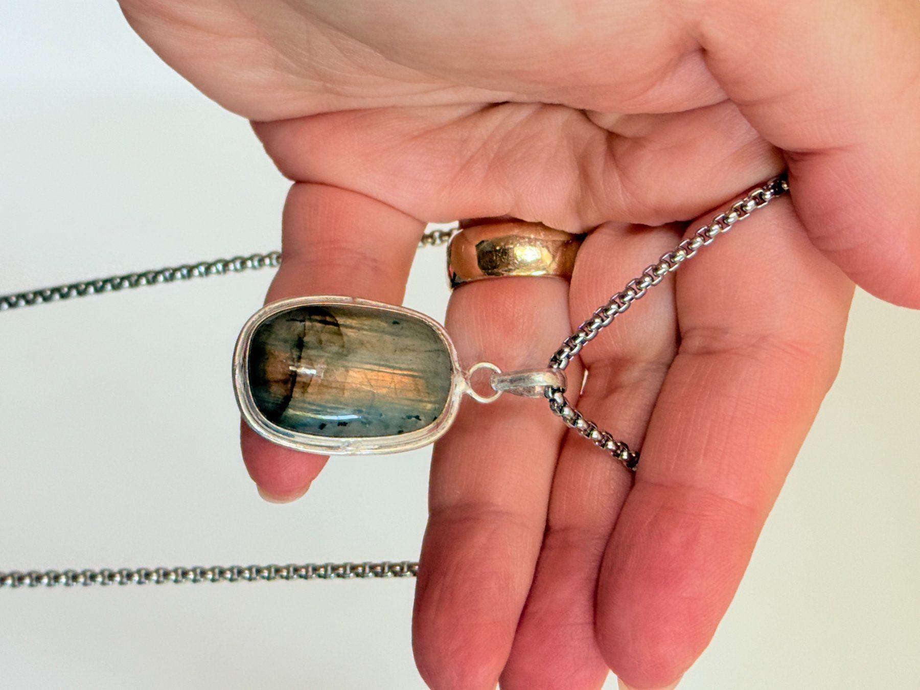Catenine: Pendentif Labradorite , fait main, idée ... – Nuovo e nell'imballaggio originale da Genève venduto da AWWA 4