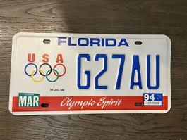 Florida USA Olympia Nummernschild 1994 - G27AU, Top!