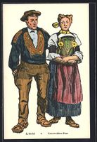 AK Unterwaldner Paar in Tracht
