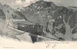 Caux (VD) Zahnradbahn nach Rochers de Naye 1903