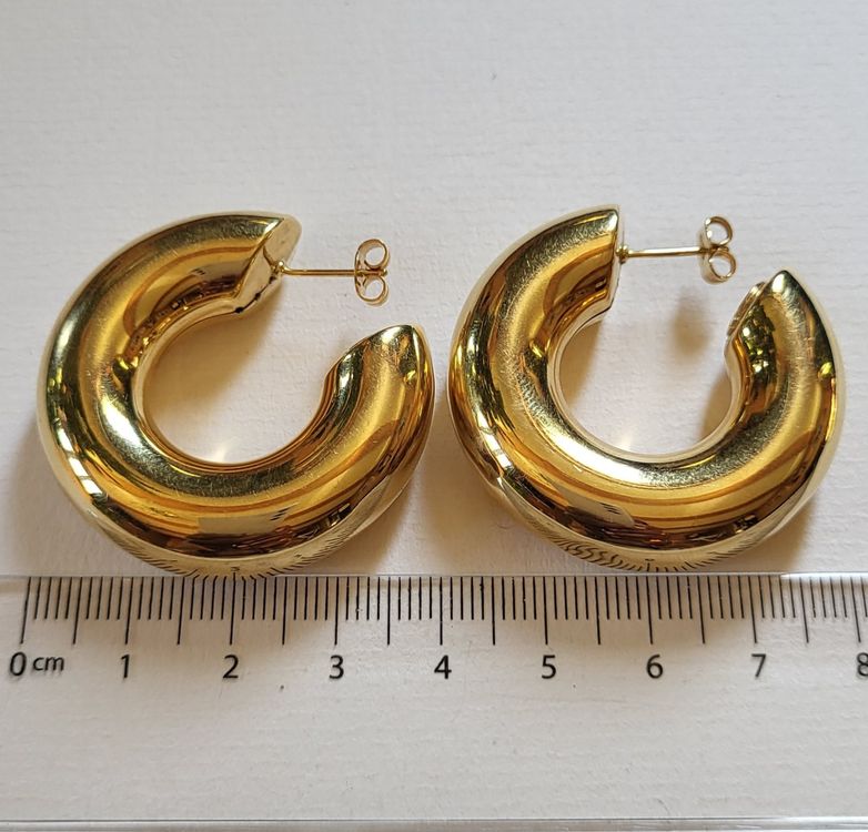 Gold 10 G Elegante 10K Massivgold French Lock Creolen Für Damen