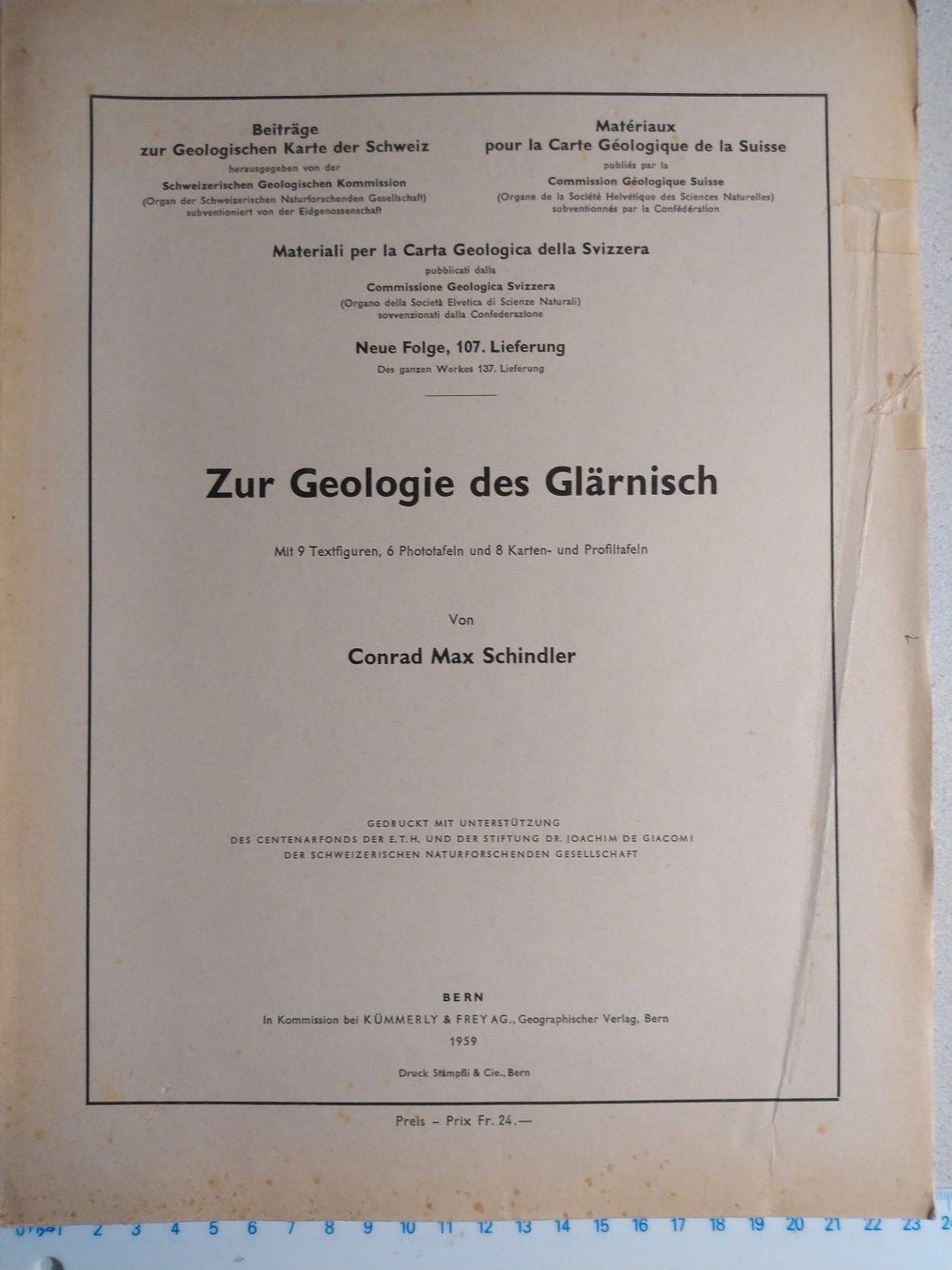 Livres: Zur Geologie des Glärnisch – D'occasion à Sissach par Heimat_Buch