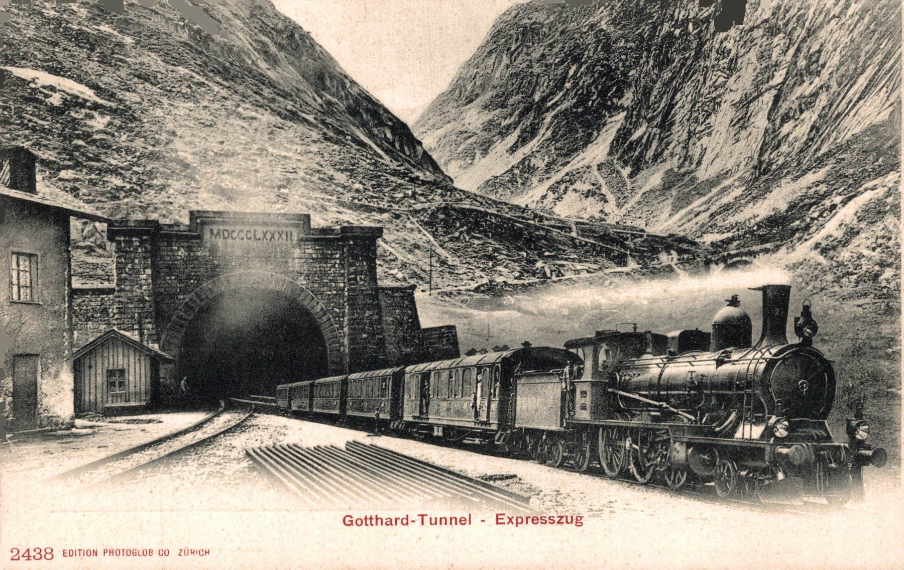Cartoline postali: Gotthard Tunnel - Expresszug – Usato da Bronschhofen venduto da Astore