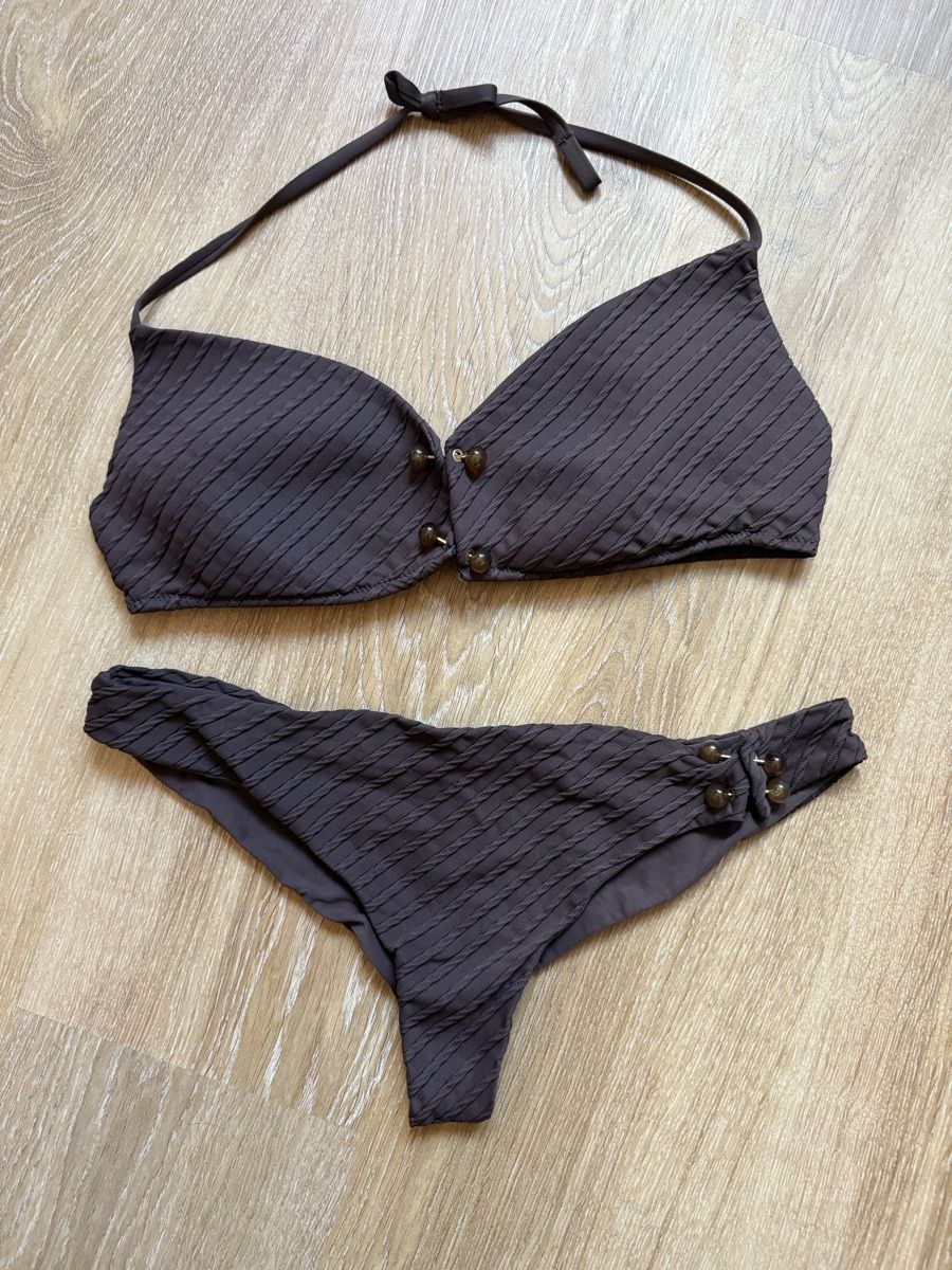 Calzedonia Badekleider & Bikinis: Bikini marron perles Calzedonia, t.M/85B – Gebraucht aus Tavannes von Thriftshop