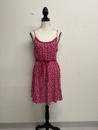 Zara Kleid mit Blumenmuster L pink Trägerkleid mini Viskose