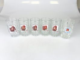 Bierkrüge Set Hürlimann Pferde Motive + 1 extra