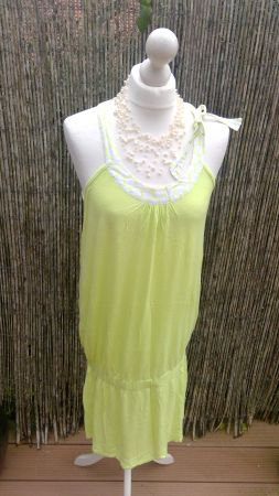 Robe vert-pomme à pois ICI&MAINTENANT, taille L, NEUF