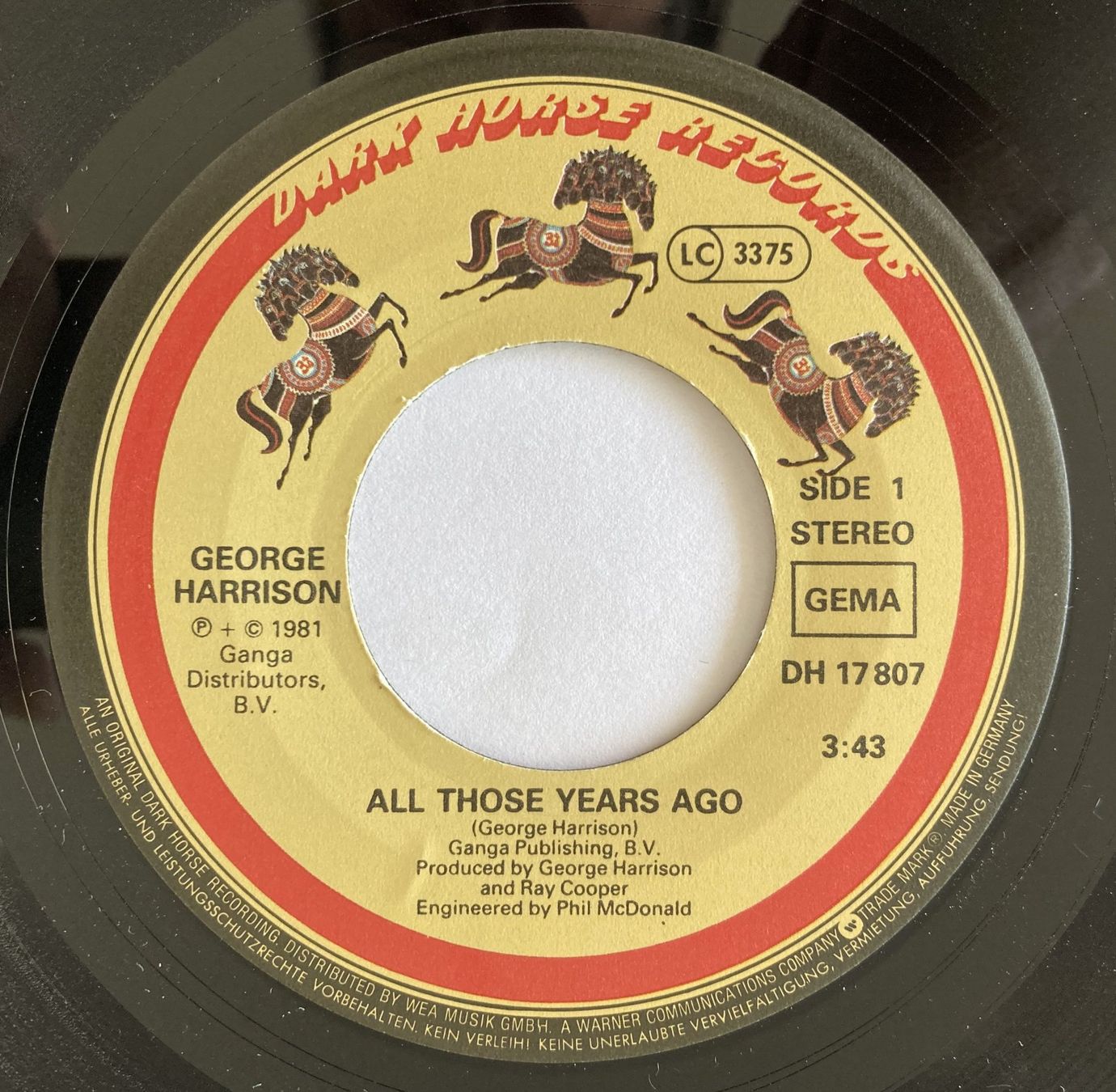 Schallplatten: BEATLES / GEORGE HARRISON - ALL THOSE YEARS AGO – Gebraucht aus Bottens von hotter-than-hell 2