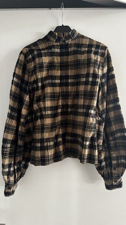 GANNI Checkered Blouse Size 36.