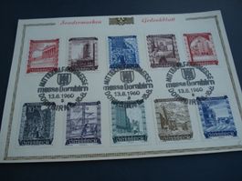 Österreich 1960, Sondermarken Gedenkblatt Wiederaufbau