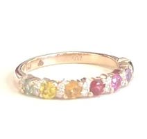 SAPHIRRING: 7 Rainbow Saphire 0.72ct., Diamanten, 2.490 CHF