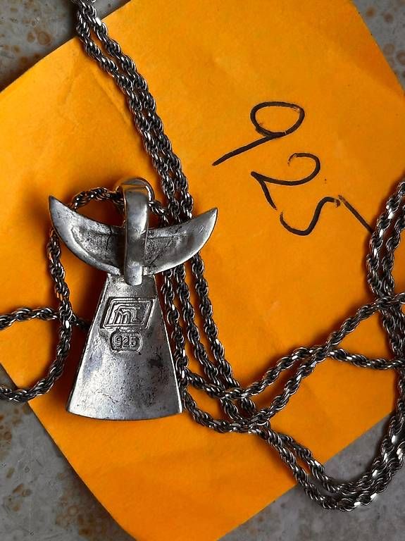 Catenine: Silberkette mit Engel liebevoll (50cm) – Usato da Basel venduto da bellespirit 3