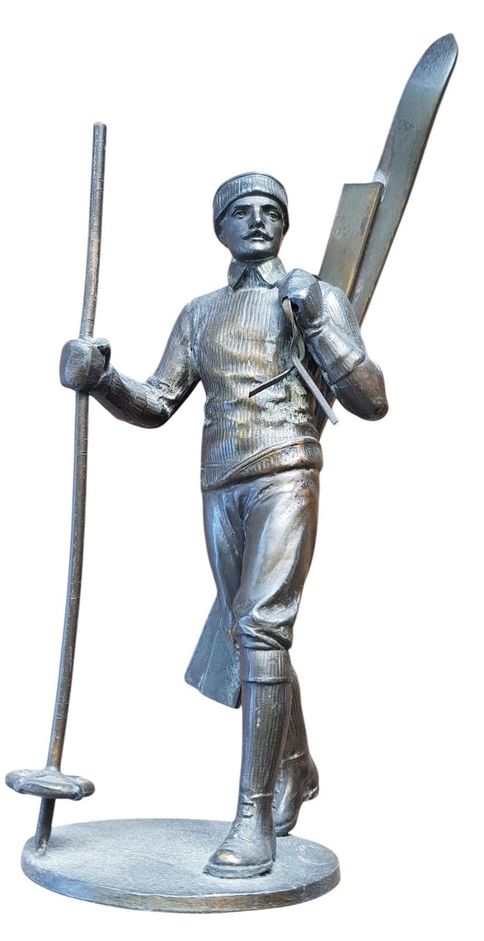 Sculture & Statue: Bronzefigur Skifahrer antik – Usato da Mörschwil venduto da antiksalon21 3