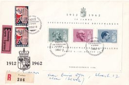 Express Vaduz nach Olten 50 Jahre FL-Briefmarken 1912 - 1962