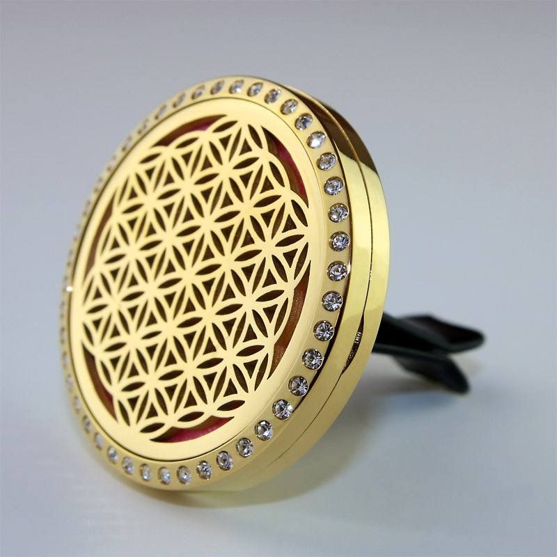 Diffusori di oli essenziali: Diffusor - Blume des Lebens - Messing Ø 3,8 cm mit Strass – Nuovo e nell'imballaggio originale da Mauren venduto da Yeelen