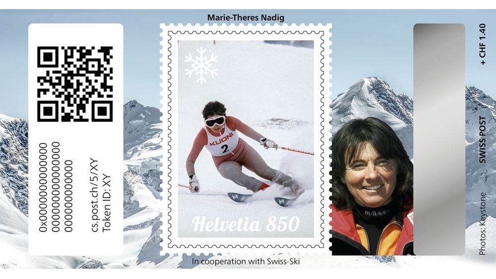 Tutti i francobolli: Swiss Crypto Stamp 5.0 ID 8 Marie-Theres Nadig – Nuovo (secondo la descrizione) da St. Moritz venduto da Guenteratch