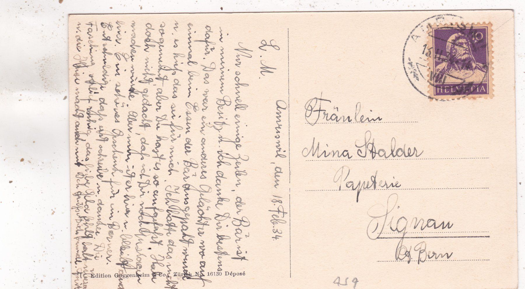 Cartoline postali: Amriswil 1934 – Usato da Herisau venduto da Lisegrat2008 1