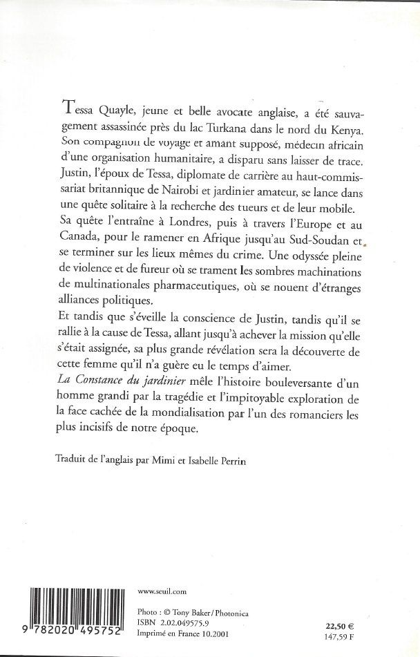 Libri: John le Carré: La Constance du jardinier – Usato da Courtepin venduto da mara_1808 1