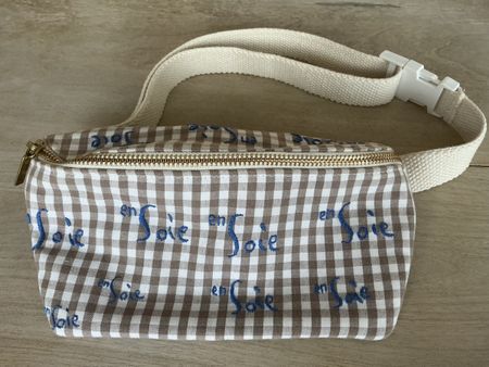 En Soie Bauchtasche Hip Bag kariert braun weiss