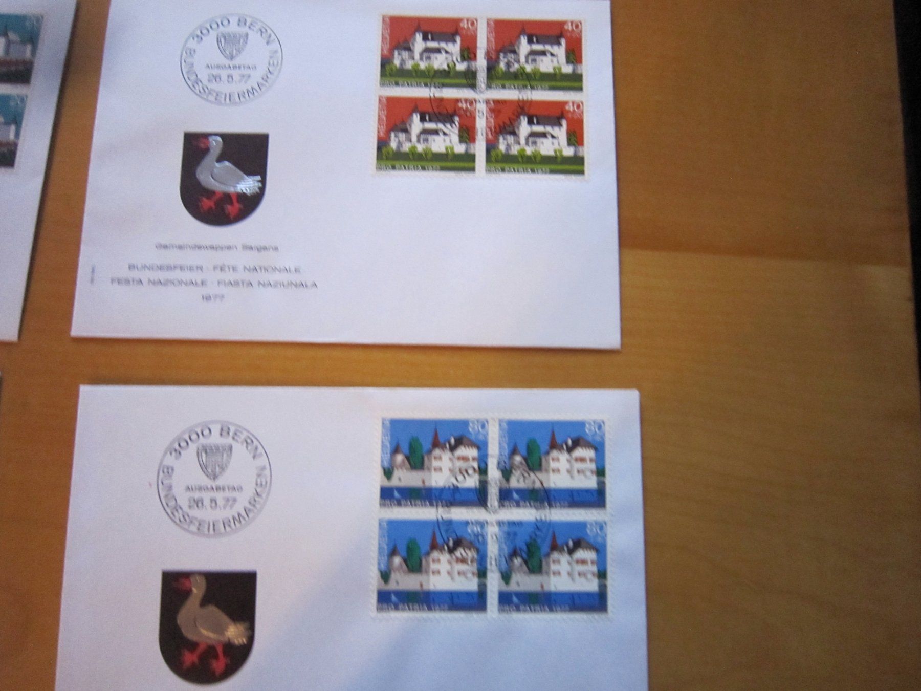 Tutti i francobolli: PP 1977 FDC Serie einzeln und 4er – Usato da Gordola venduto da Polentaefung 3