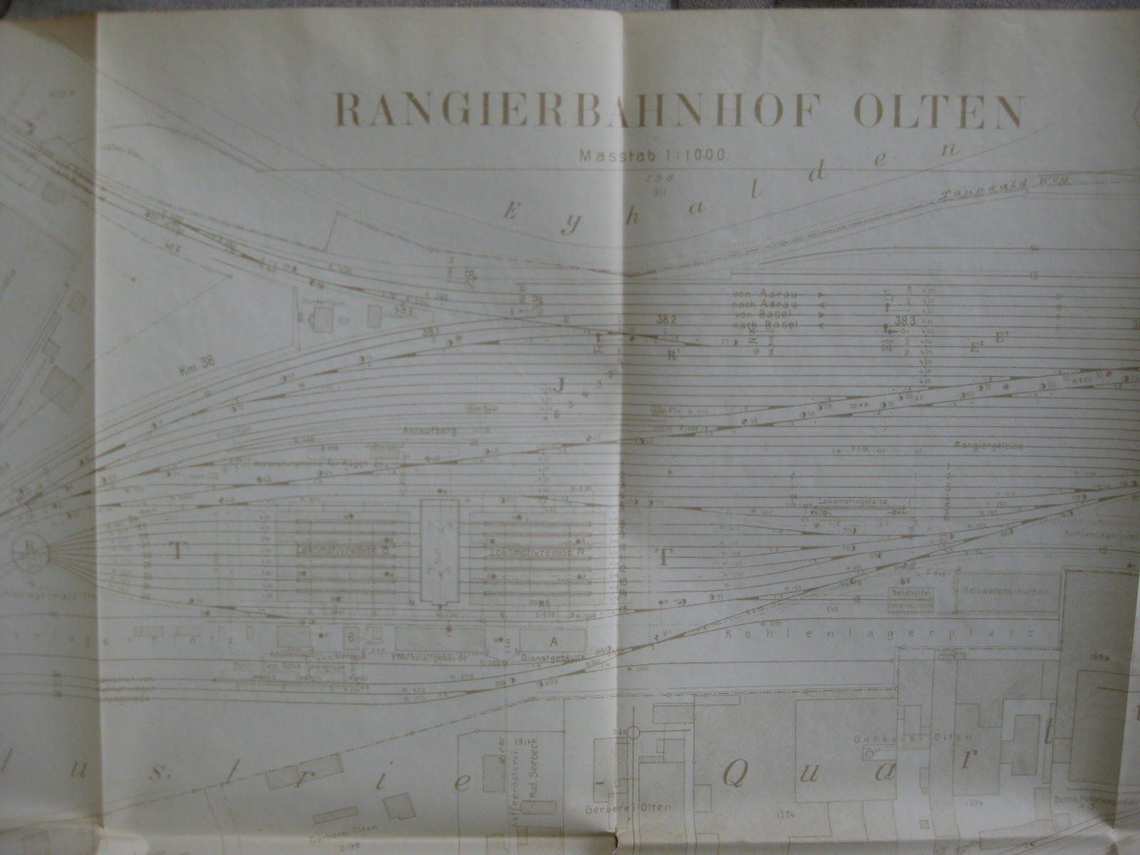 Libri: grossformatiger Gleisplan Rangierbahnhof Olten, Ausgabe 1925 – Usato da Malters venduto da Marosko 1