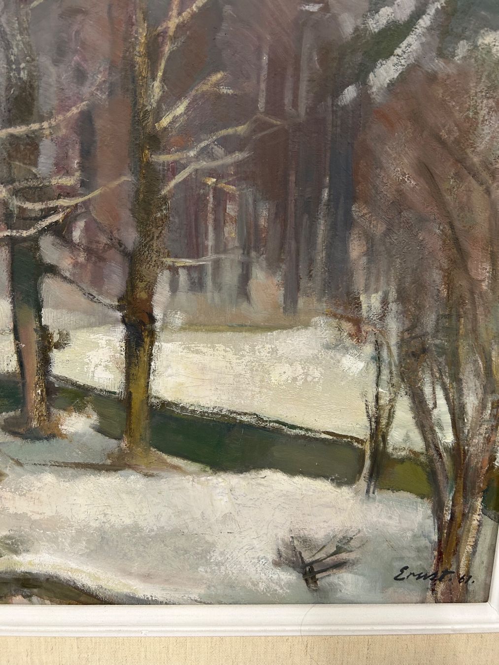 Dipinti: Altes Gemälde von Otto Ernst Winterlandschaft 1961 – Usato da rotkreuz venduto da baudisch 1