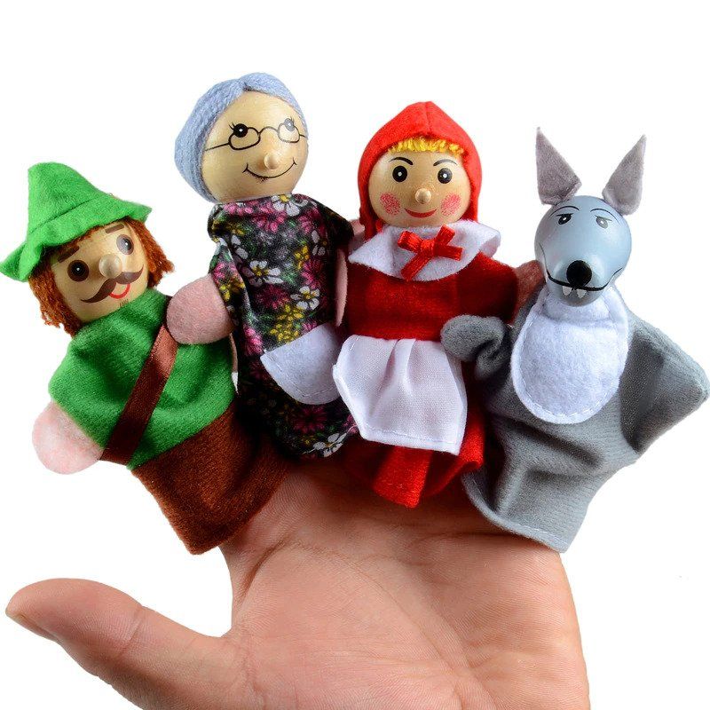 Puppen: 4 FINGERPUPPEN - ROTKÄPPCHEN - 10cm – Neu und originalverpackt aus Kriens von swissgadget