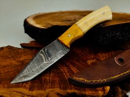 Geprüft! 1A Knife Faltenstahl DAMASCUS Damast Jagd Messer