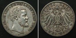 REUSS ÄLTERER LINIE 2 Mark 1892 A HEINRICH XXII RAR vz