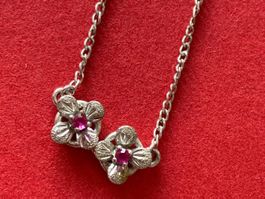 Silberketteli „2 Flowers in Love“