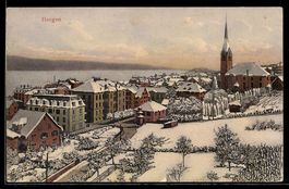 AK Horgen, Ortsansicht bei Winter