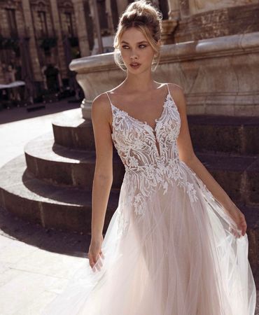 Brautkleid Spitzen Tüll Grösse 38/40