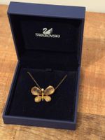 Seltene Swarovski Aliza Crystal Gold Butterfly Halskette