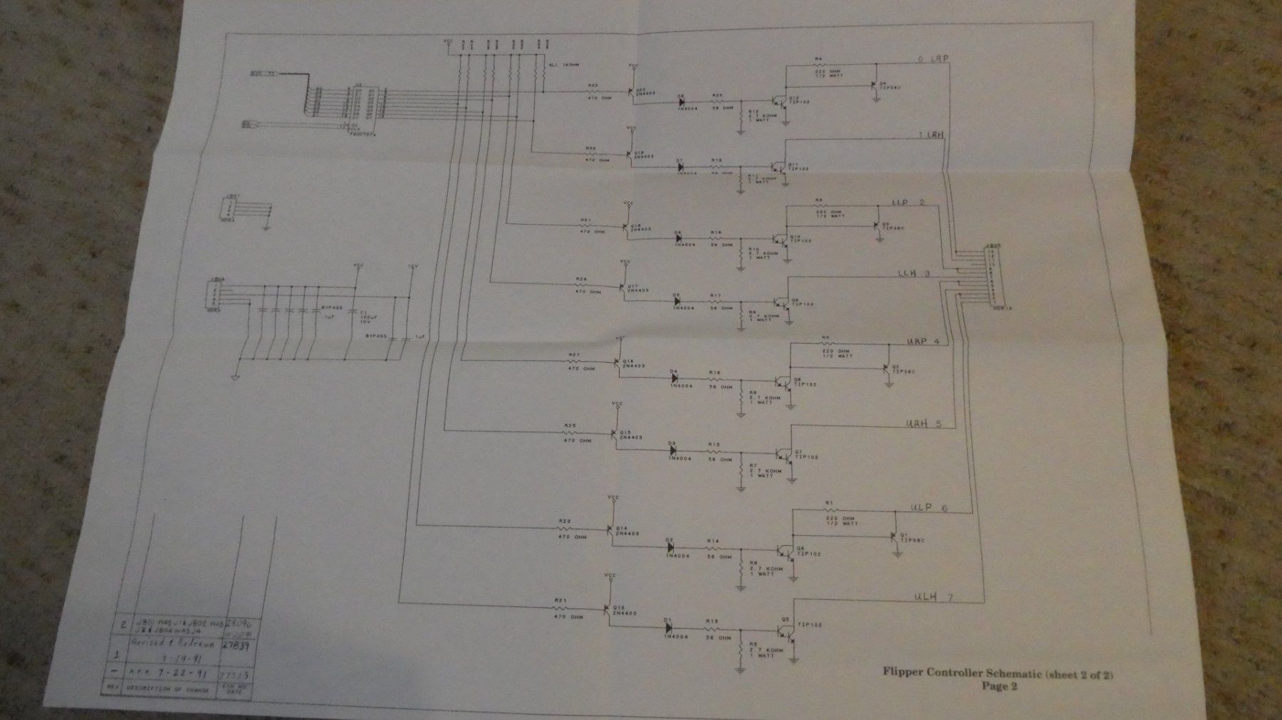 Flipperkästen: TAF Addams WPC Schematic Manual – Gebraucht aus Lausen von Vectrex1 1