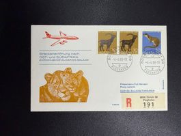 Swissair Erstflugbrief Zürich-Dar Es Salaam 1968