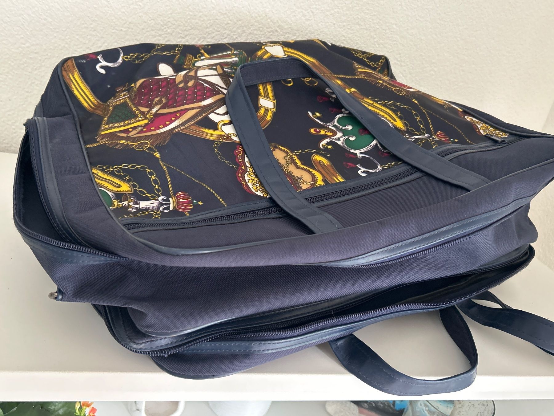 Borse da donna: Reisetaschen Set Dunkelblau mit Muster – Usato da Brunnen venduto da Nala2929 8