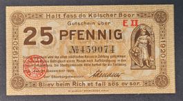 25 PFENNIG / KÖLN 1920 (BANKFRISCH)