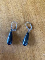 Elegant Onyx Tropfen Ohrringe, schlichter Silberschmuck.