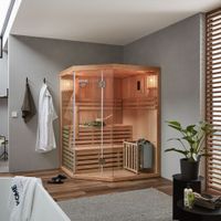 7220 Finnische Saunakabine Sauna LUZERN XL mit 6kW Saunaofen