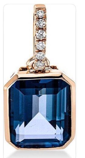 Sterling Silber 3.6kt London Blau Topas & Diamant Akzent