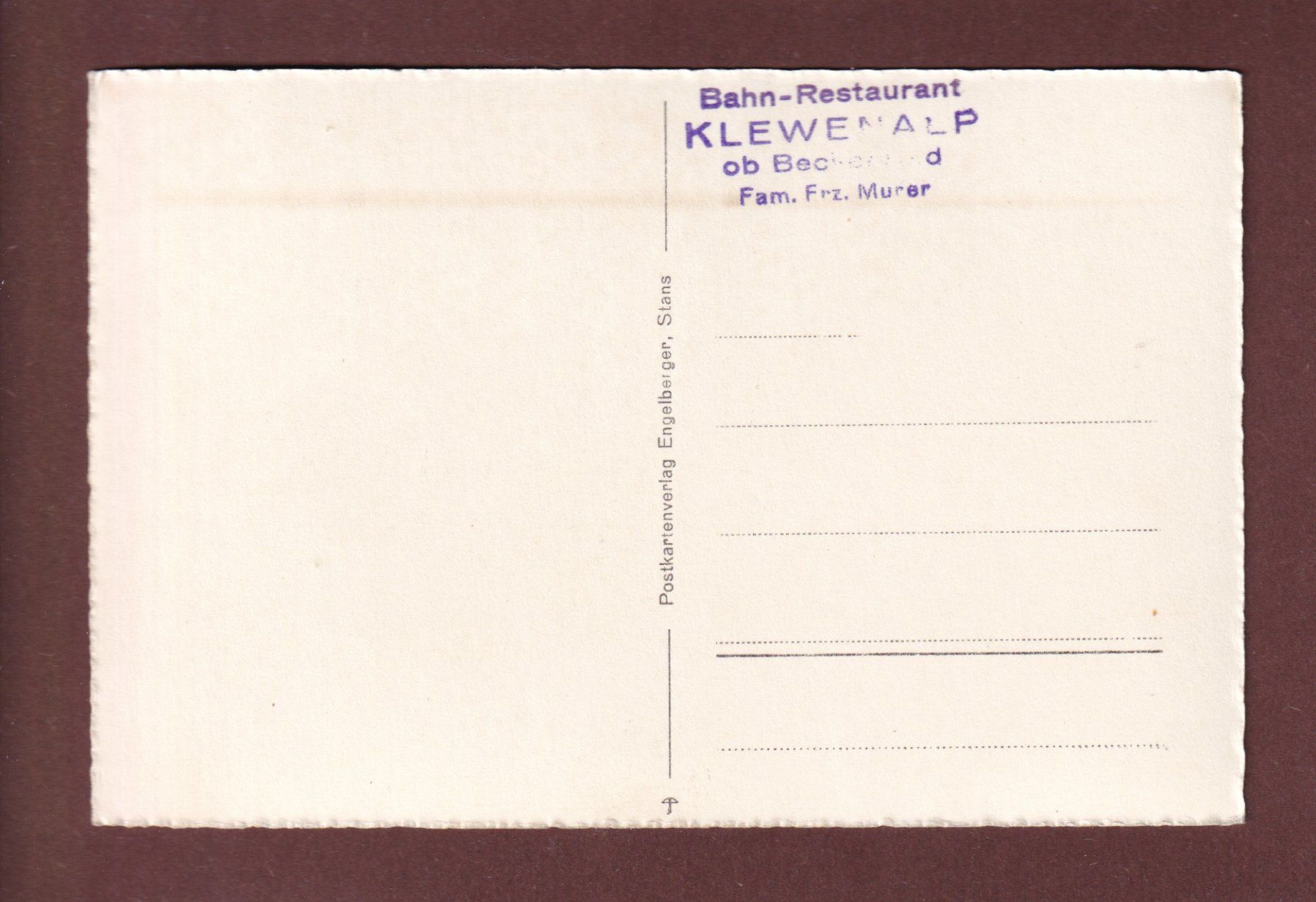 Cartoline postali: Bahnrestaurant KLEWENALP – Usato da Pully venduto da nicecards-shop 1