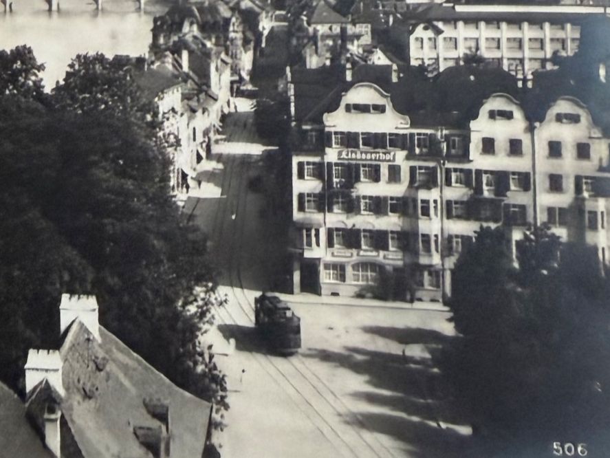 Cartoline postali: Basel - Rheinbrücke  - tram 1927 – Usato da Lutry venduto da Ediego 2