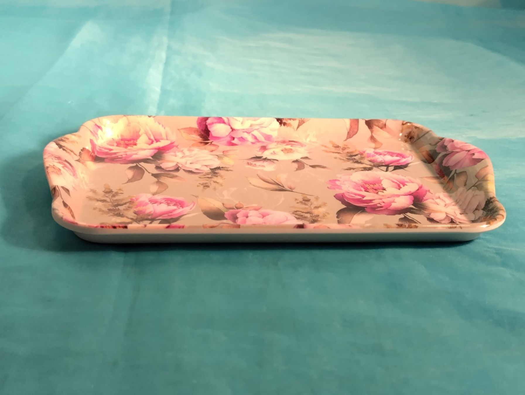 Servierplatten: Serviertableau, Rosen, hellgrün – Neu (gemäss Beschreibung) aus Bellach von JingleCherry 2