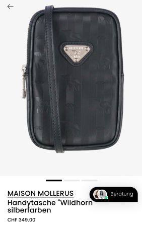 Neuwertige Mollerus Tasche Handy Tasche schwarz
