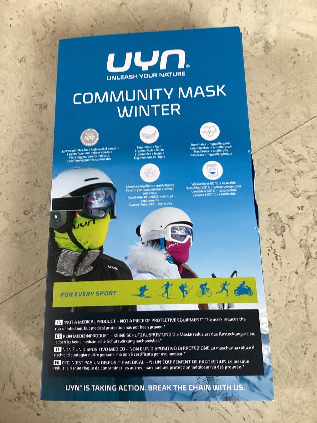 Protezione per viso e udito: Community Maske Winter, UYN, neu – Nuovo e nell'imballaggio originale da Wassen UR venduto da SABDOM