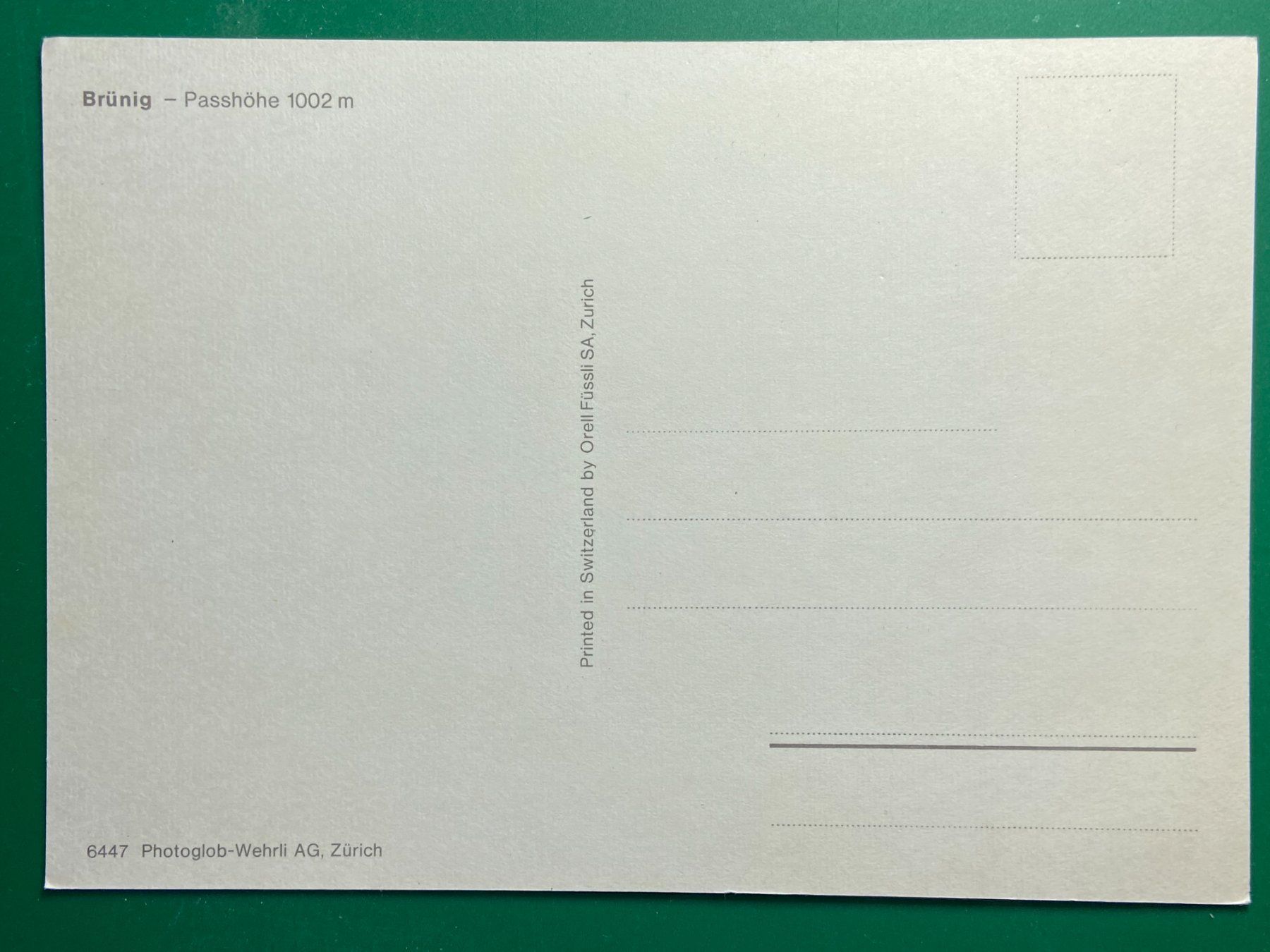Cartoline postali: Brünig - Passhöhe – Usato da Steg VS venduto da danwer74 1