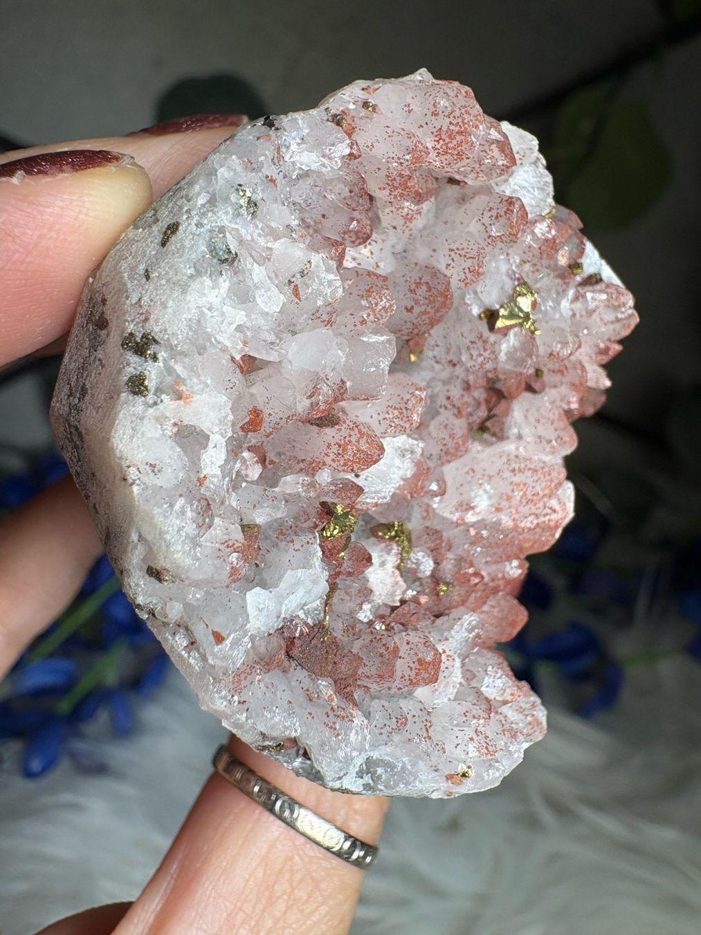 Pietre preziose: Roter Quarz-Cluster mit Pyrit – Nuovo (secondo la descrizione) da Neuheim venduto da m.hald 2